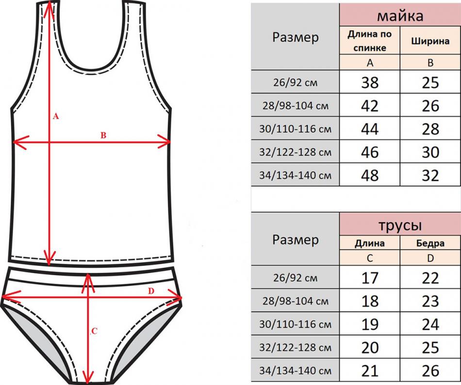 Комплект нижнего белья для девочки 98-104 размер